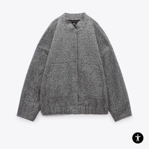 Zara grey textured bomber
